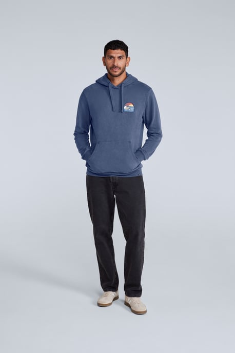 'River' Men's Hoodie Drawcord Adjustable Hood Cosy Pullover Blue - Image 3