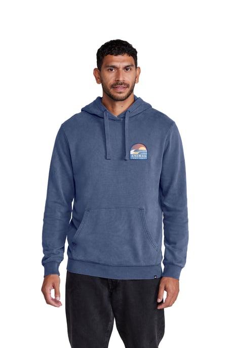 'River' Men's Hoodie Drawcord Adjustable Hood Cosy Pullover Blue - Image 5