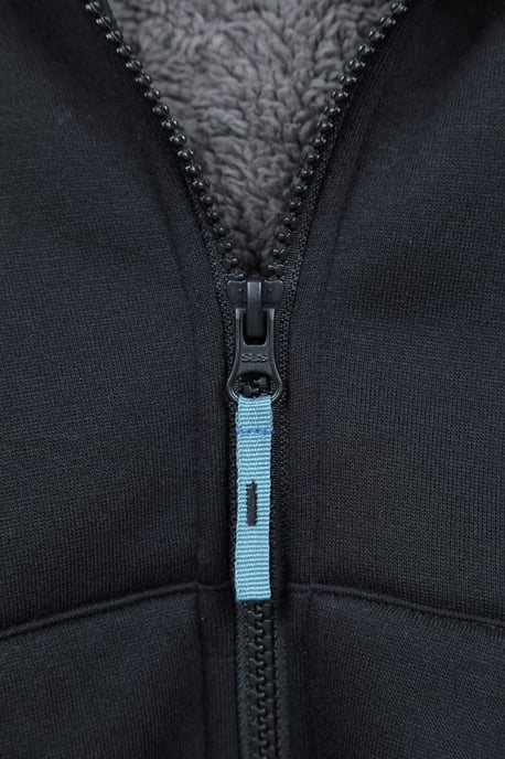 'Nordic II' Kids Full Zip Hoodie Sherpa Fleece Lined Winter Warm Jumper Black - Image 5