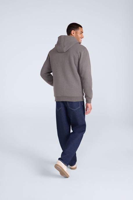 'Samuel' Men's Hoodie Sherpa Lined Drawcord Adjustable Hood Cosy Jumper Forest Green - Image 3
