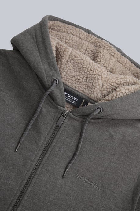 'Samuel' Men's Hoodie Sherpa Lined Drawcord Adjustable Hood Cosy Jumper Forest Green - Image 6