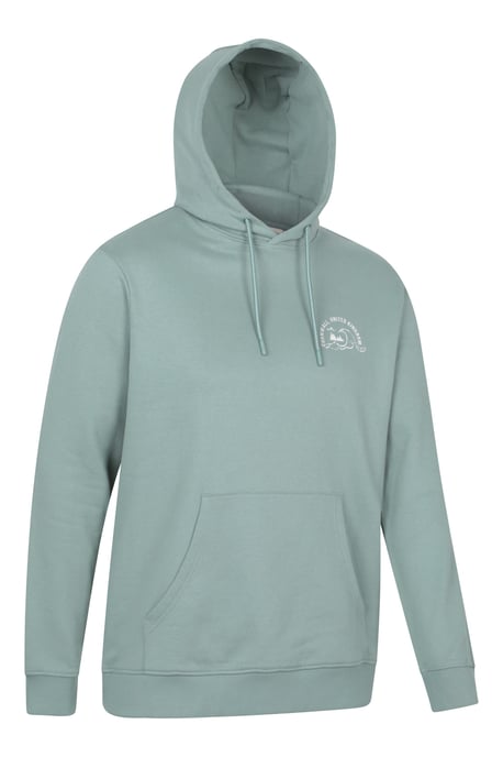 'Regional' Men's Cornwall Graphic Overhead Hoodie Drawcord Warm Cosy Pullover Olive - Image 2