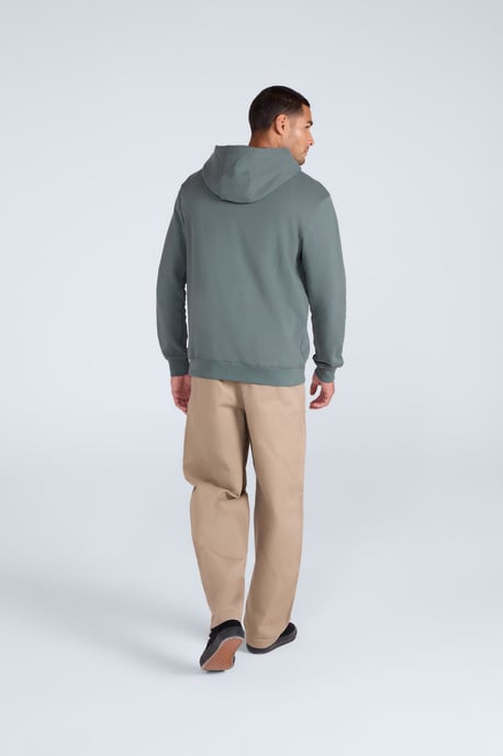 'River' Men's Hoodie Drawcord Adjustable Hood Cosy Pullover Green - Image 5