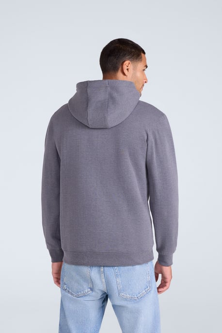 'Samuel' Men's Hoodie Sherpa Lined Drawcord Adjustable Hood Cosy Jumper Charcoal - Image 3