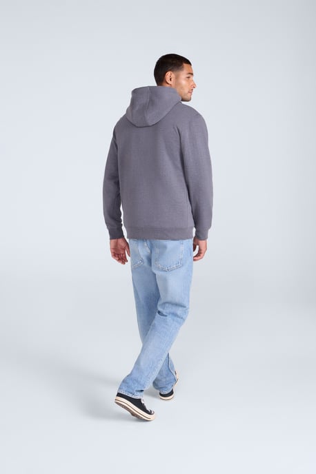 'Samuel' Men's Hoodie Sherpa Lined Drawcord Adjustable Hood Cosy Jumper Charcoal - Image 4