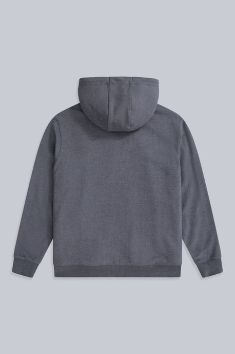 'Samuel' Men's Hoodie Sherpa Lined Drawcord Adjustable Hood Cosy Jumper Charcoal - Image 6
