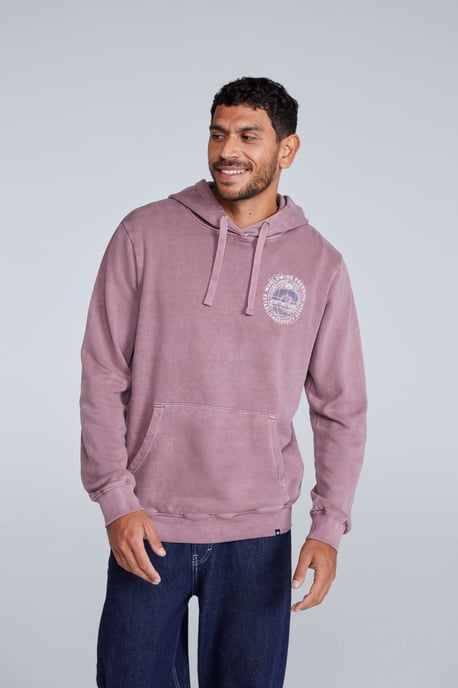 'River' Men's Hoodie Drawcord Adjustable Hood Cosy Pullover Purple - Image 2