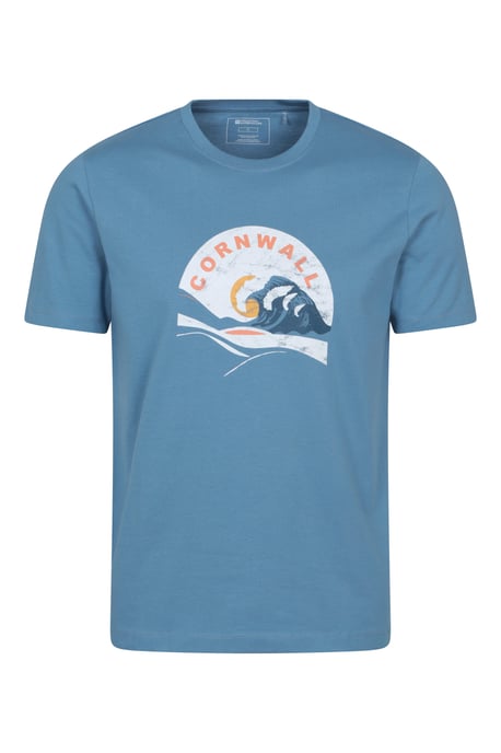 Regional Men's Cornwall T-Shirt Breathable Casual Everyday Tee Blue - Image 1