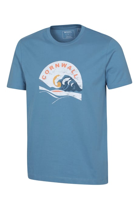 Regional Men's Cornwall T-Shirt Breathable Casual Everyday Tee Blue - Image 4