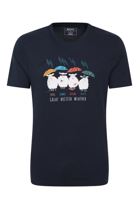 Great British Weather Men's T-Shirt Breathable Summer Casual Tee Navy - Image 5