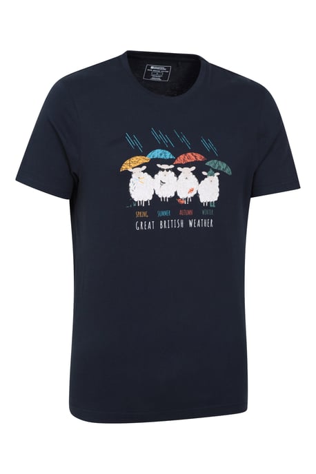 Great British Weather Men's T-Shirt Breathable Summer Casual Tee Navy - Image 6