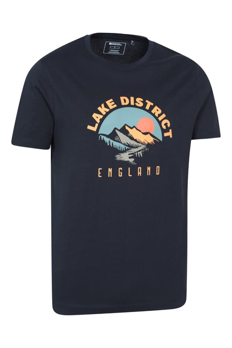 Regional Men's Lake District T-Shirt Crew Neck Breathable Everyday Tee Navy - Image 2
