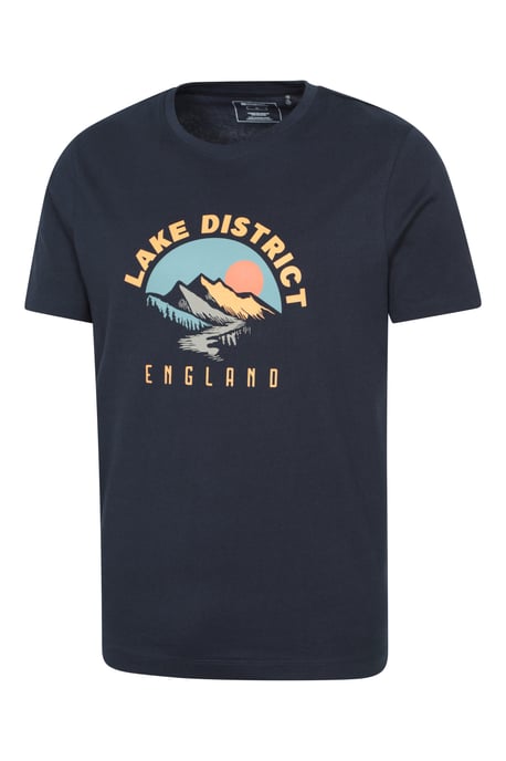 Regional Men's Lake District T-Shirt Crew Neck Breathable Everyday Tee Navy - Image 4