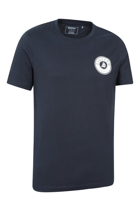 Padstow Printed Men's T-Shirt Cotton Breathable Summer Casual Tee Navy - Image 2