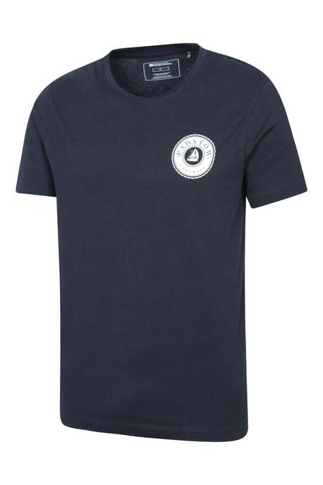 Padstow Printed Men's T-Shirt Cotton Breathable Summer Casual Tee Navy - Image 4