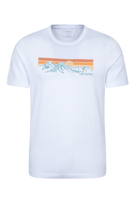 Regional Men's Lake District T-Shirt Crew Neck Breathable Everyday Tee White - Image 1