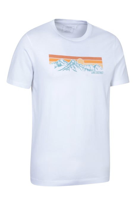 Regional Men's Lake District T-Shirt Crew Neck Breathable Everyday Tee White - Image 2
