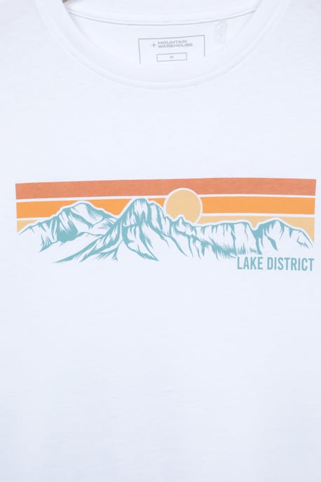 Regional Men's Lake District T-Shirt Crew Neck Breathable Everyday Tee White - Image 6