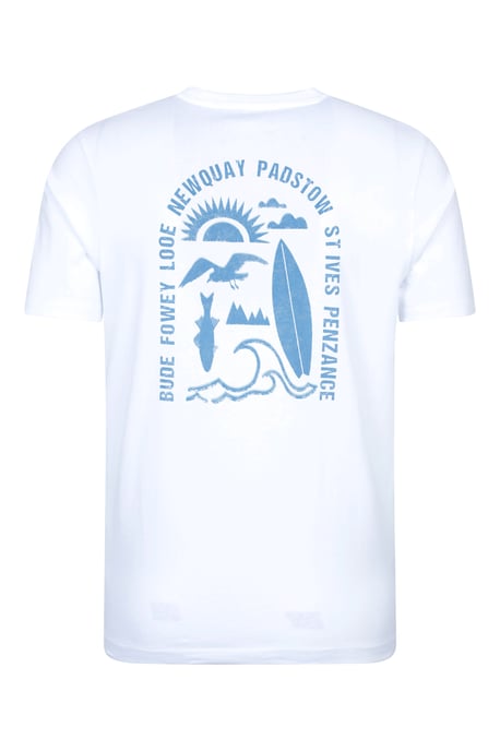 Regional Men's Cornwall T-Shirt Breathable Casual Everyday Tee White - Image 3