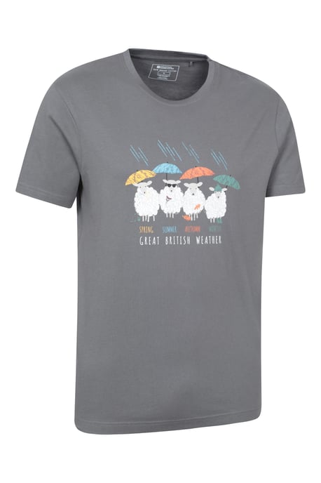 Great British Weather Men's T-Shirt Breathable Summer Casual Tee Charcoal - Image 2