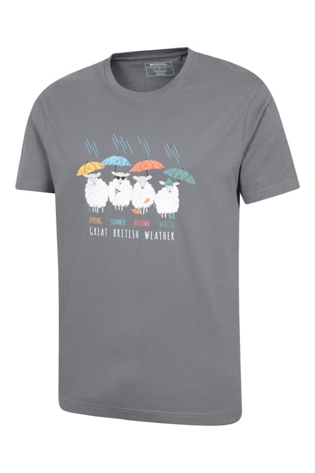 Great British Weather Men's T-Shirt Breathable Summer Casual Tee Charcoal - Image 4