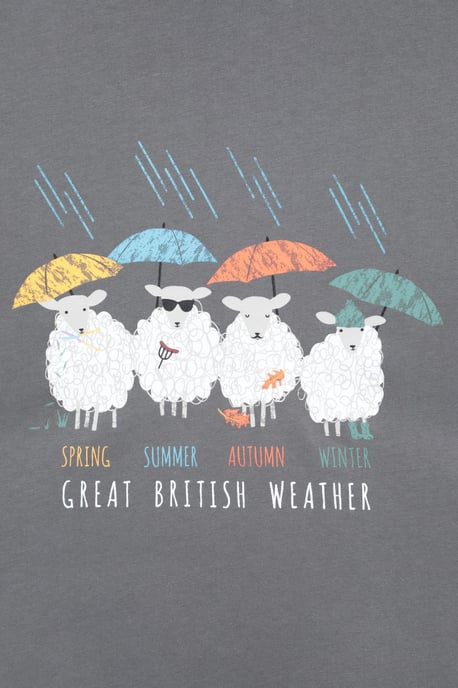 Great British Weather Men's T-Shirt Breathable Summer Casual Tee Charcoal - Image 6