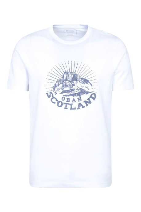 Regional Men's Oban T-Shirt Crew Neck Breathable Everyday Casual Printed Tee White - Image 1