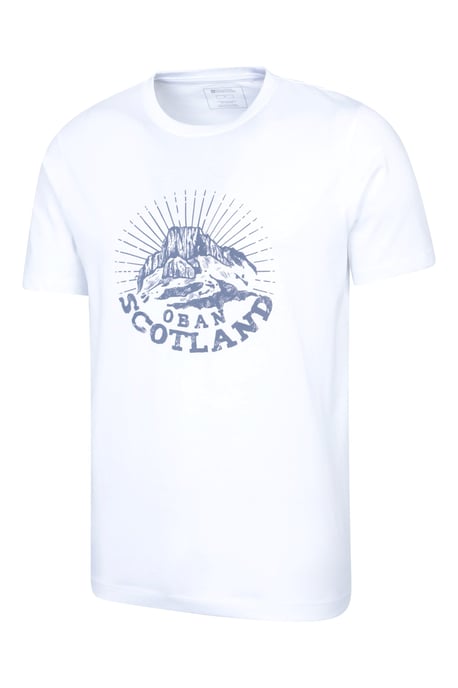 Regional Men's Oban T-Shirt Crew Neck Breathable Everyday Casual Printed Tee White - Image 4