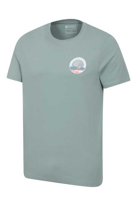 Padstow Printed Men's T-Shirt Cotton Breathable Summer Casual Tee Pale Green - Image 4