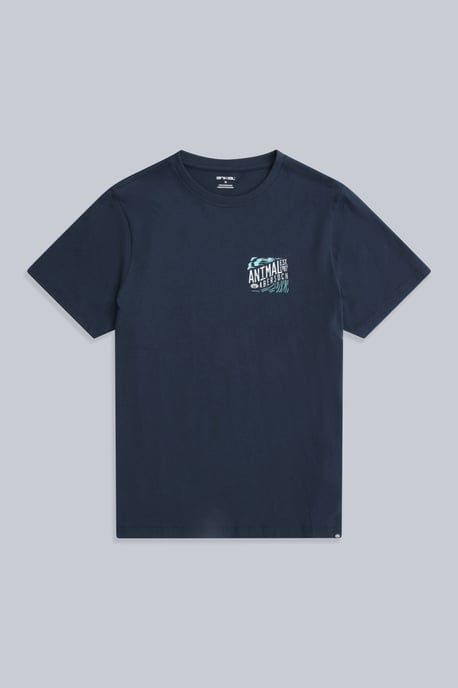 'Jacob' Men's Abersoch Regional Tee Cotton Casual Comfy T-Shirt Navy - Image 1