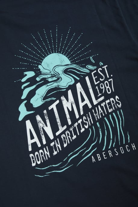 'Jacob' Men's Abersoch Regional Tee Cotton Casual Comfy T-Shirt Navy - Image 4