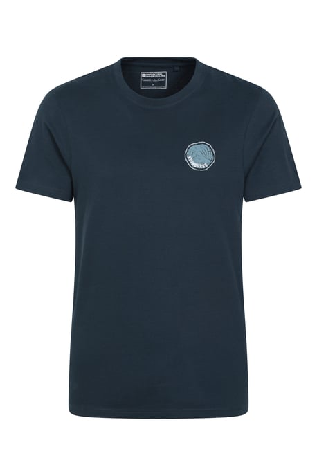 Edinburgh Tree Ring Print Men's T-Shirt Cotton Breathable Everyday Tee Dark Blue - Image 1