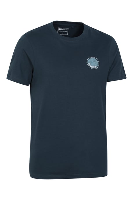Edinburgh Tree Ring Print Men's T-Shirt Cotton Breathable Everyday Tee Dark Blue - Image 2