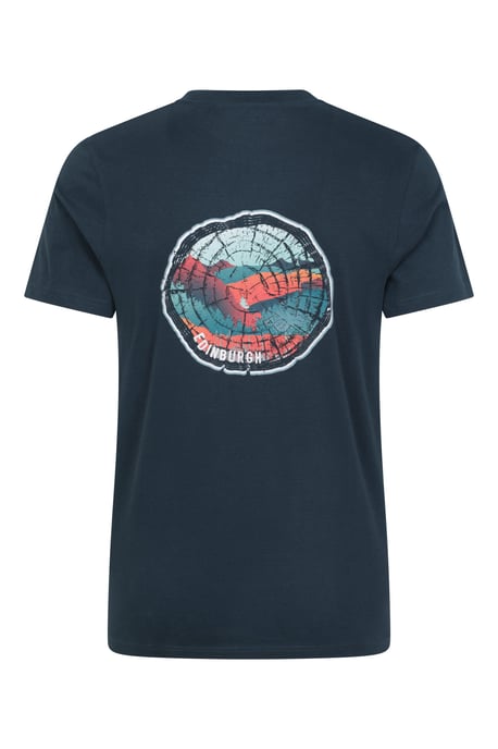 Edinburgh Tree Ring Print Men's T-Shirt Cotton Breathable Everyday Tee Dark Blue - Image 3