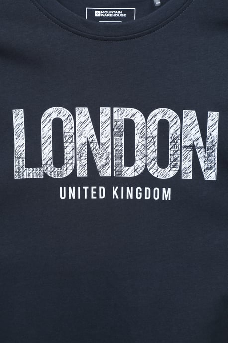 Regional Men's London T-Shirt Cotton Sun Protection Breathable Casual Tee Navy - Image 6