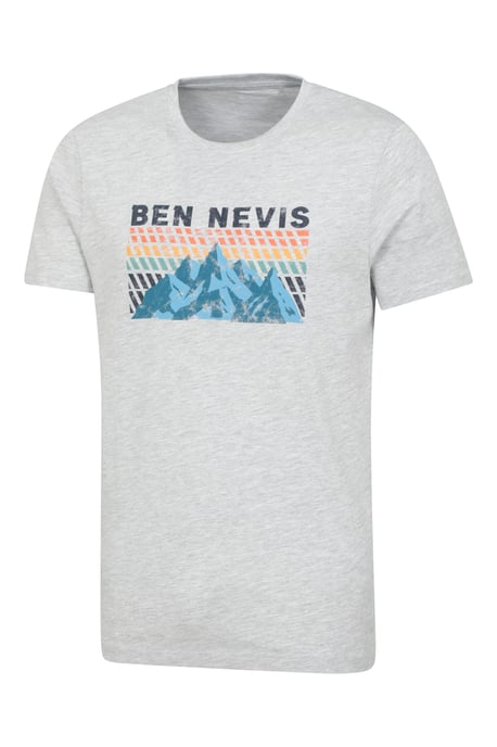 Regional Men's Ben Nevis Graphic T-Shirt Breathable Casual Everyday Tee Light Grey - Image 4