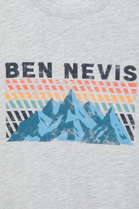 Regional Men's Ben Nevis Graphic T-Shirt Breathable Casual Everyday Tee Light Grey - Image 5