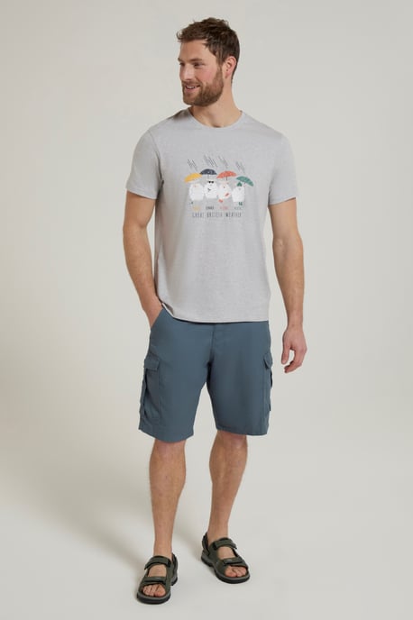 Great British Weather Men's T-Shirt Breathable Summer Casual Tee Grey - Image 2