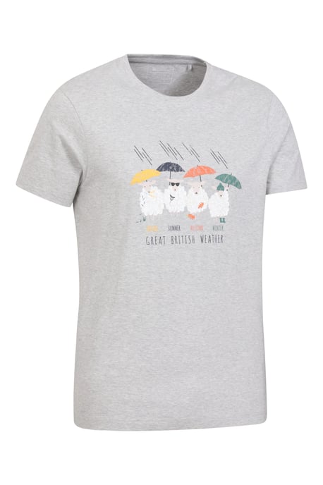 Great British Weather Men's T-Shirt Breathable Summer Casual Tee Grey - Image 6