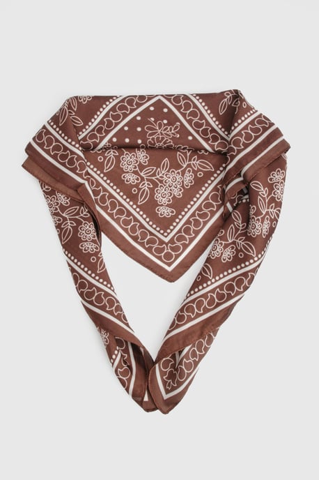 Satin Paisley Print Neckerchief Scarf - Image 2