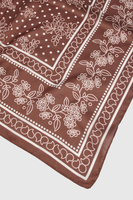 Satin Paisley Print Neckerchief Scarf - Image 3
