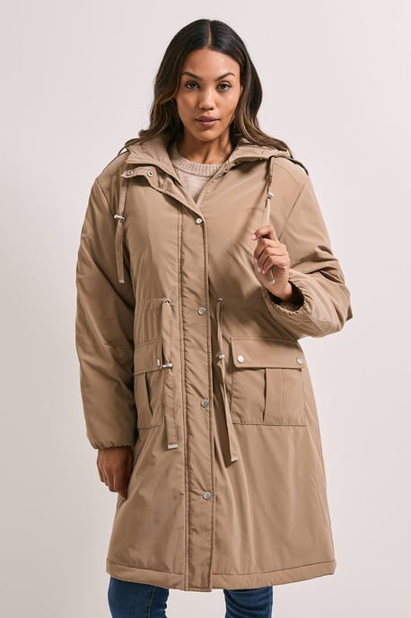 Barrel Sleeve Parka Coat - Image 1