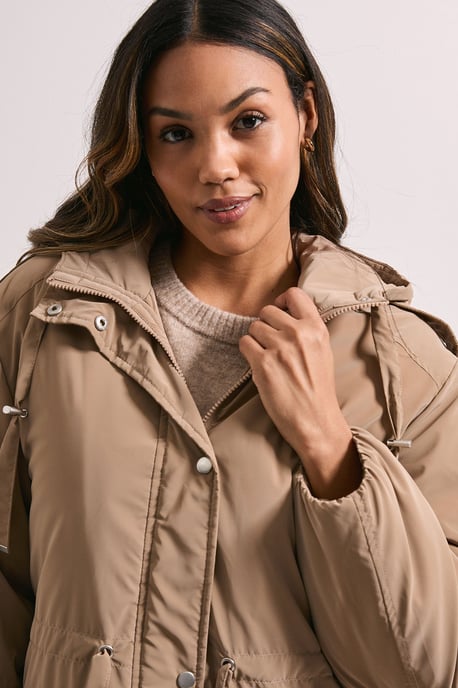 Barrel Sleeve Parka Coat - Image 4