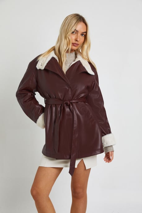 Belted Borg Lined Aviator - Image 1