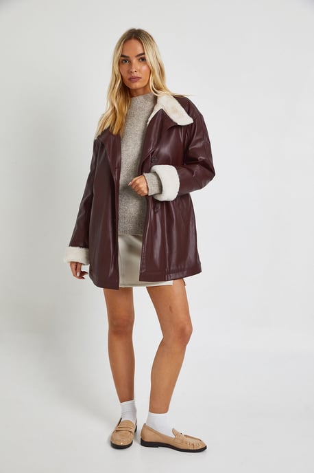 Belted Borg Lined Aviator - Image 3