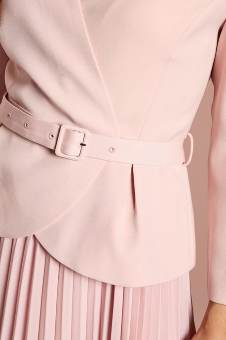 Crepe Bodice Long Sleeve Pleated Midi Dress - Image 5