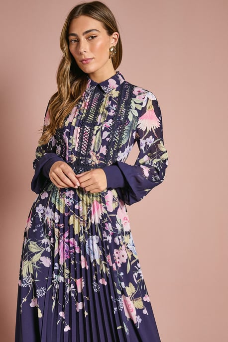 Placement Print Collared Shirt Dress - Image 2