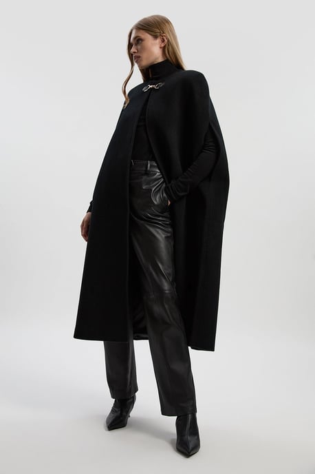 Tailored Cape Midi Coat - Image 2