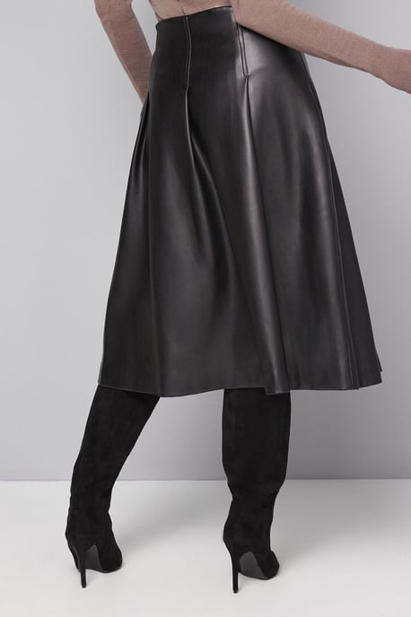 Faux Leather Midi Skirt - Image 5