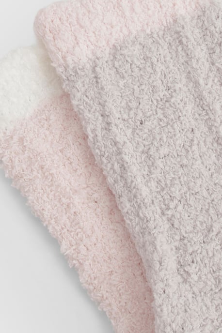 Cable Knit Fluffy Socks 2 Pack - Image 3
